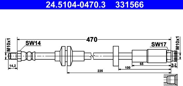 ATE 24.5104-0470.3 - Tubo flexible de frenos parts5.com