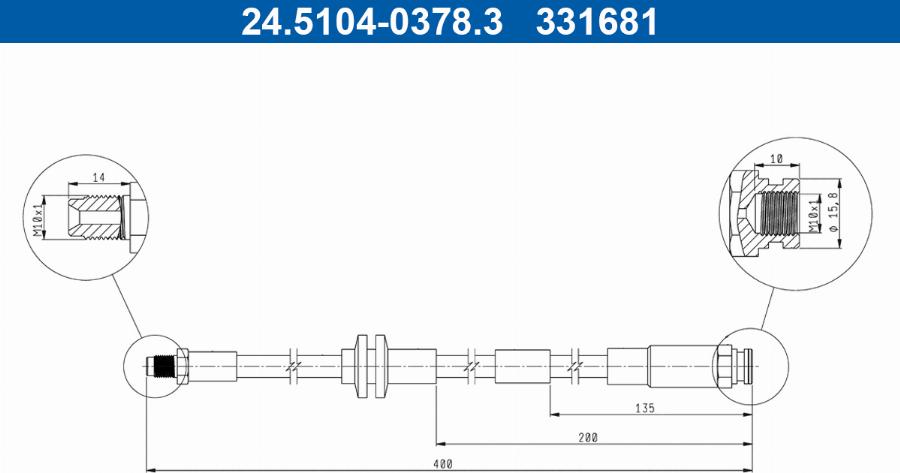 ATE 24510403783 - Tubo flexible de frenos parts5.com