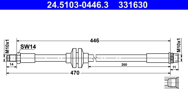ATE 24510304463 - Tubo flexible de frenos parts5.com