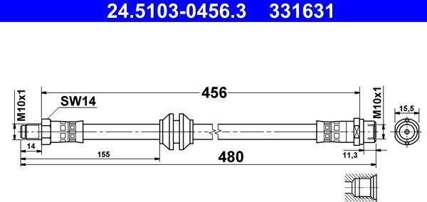 ATE 24510304563 - Tubo flexible de frenos parts5.com
