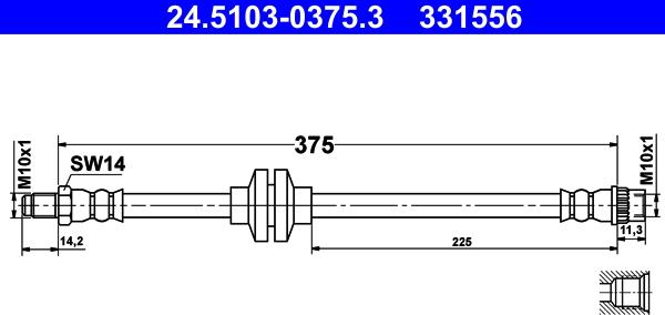 ATE 24.5103-0375.3 - Спирачен маркуч parts5.com