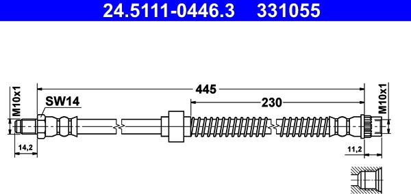 ATE 24.5111-0446.3 - Tubo flexible de frenos parts5.com