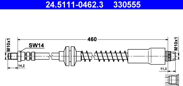 ATE 24.5111-0462.3 - Tubo flexible de frenos parts5.com