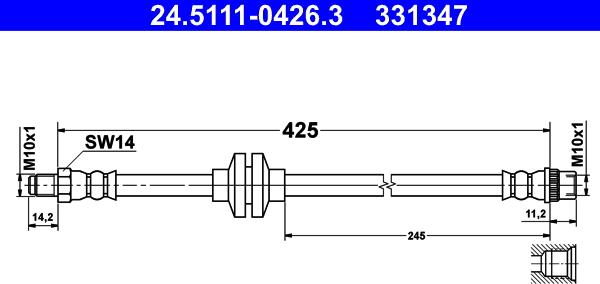 ATE 24.5111-0426.3 - Tubo flexible de frenos parts5.com