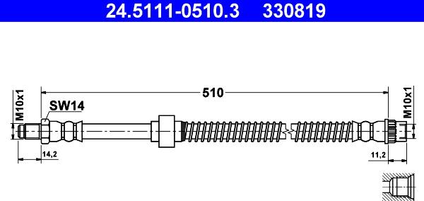ATE 24.5111-0510.3 - Tubo flexible de frenos parts5.com