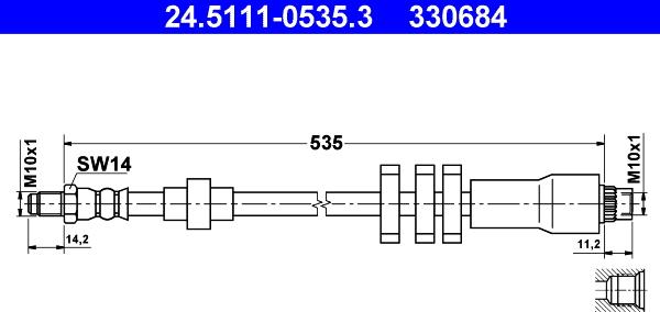 ATE 24.5111-0535.3 - Tubo flexible de frenos parts5.com