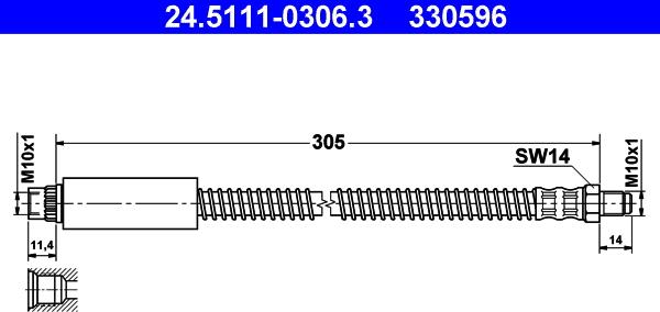 ATE 24.5111-0306.3 - Tubo flexible de frenos parts5.com