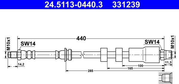 ATE 24.5113-0440.3 - Tubo flexible de frenos parts5.com