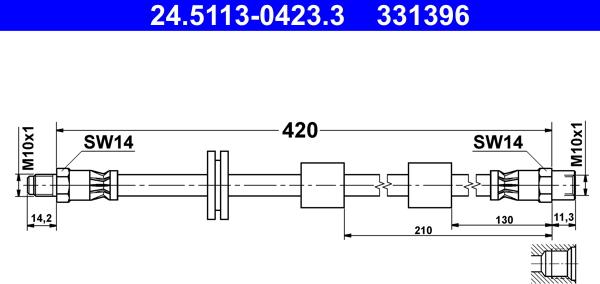 ATE 24.5113-0423.3 - Tubo flexible de frenos parts5.com