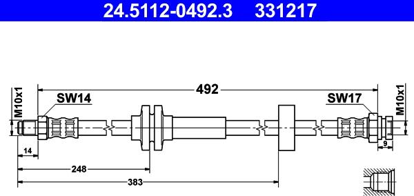 ATE 24.5112-0492.3 - Tubo flexible de frenos parts5.com