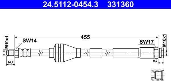 ATE 24.5112-0454.3 - Tubo flexible de frenos parts5.com
