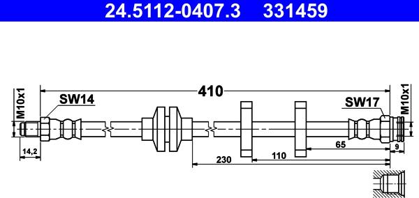 ATE 24.5112-0407.3 - Tubo flexible de frenos parts5.com
