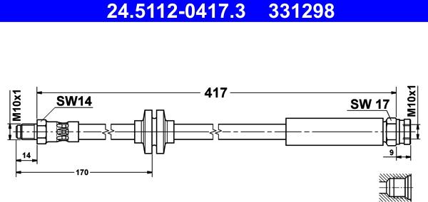 ATE 24.5112-0417.3 - Tubo flexible de frenos parts5.com
