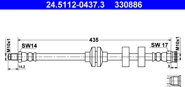 ATE 24.5112-0437.3 - Tubo flexible de frenos parts5.com