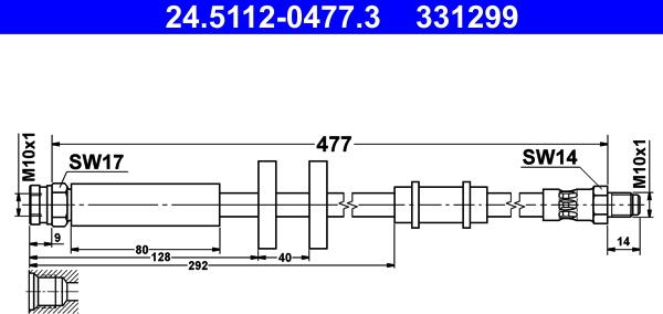 ATE 24.5112-0477.3 - Tubo flexible de frenos parts5.com