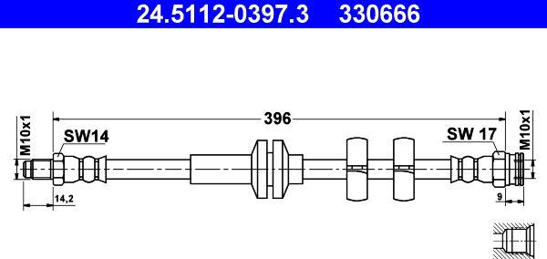 ATE 24.5112-0397.3 - Tubo flexible de frenos parts5.com