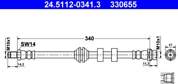 ATE 24.5112-0341.3 - Tubo flexible de frenos parts5.com