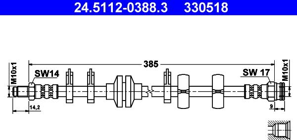 ATE 24.5112-0388.3 - Tubo flexible de frenos parts5.com