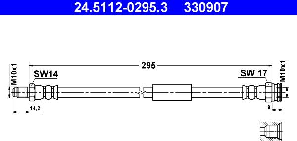 ATE 24.5112-0295.3 - Tubo flexible de frenos parts5.com