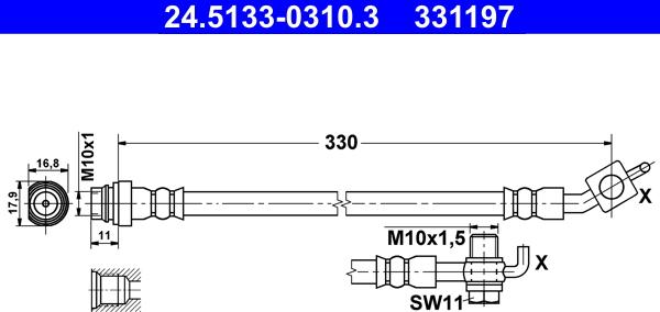 ATE 24.5133-0310.3 - Zavorna cev parts5.com