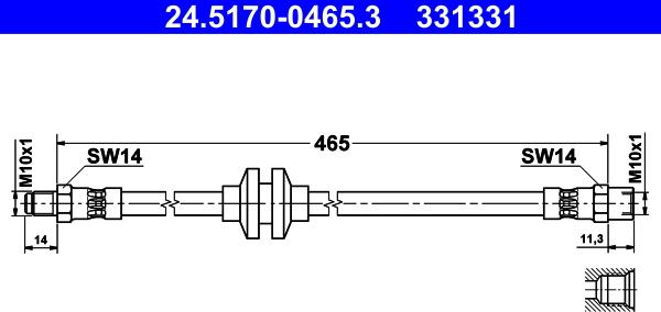 ATE 24.5170-0465.3 - Tubo flexible de frenos parts5.com