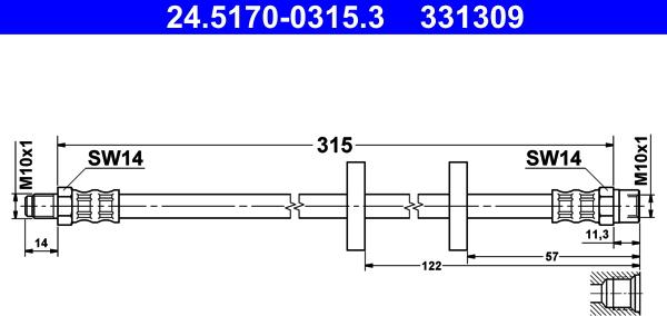 ATE 24.5170-0315.3 - Przewód hamulcowy elastyczny parts5.com