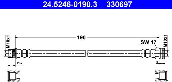 ATE 24.5246-0190.3 - Przewód hamulcowy elastyczny parts5.com