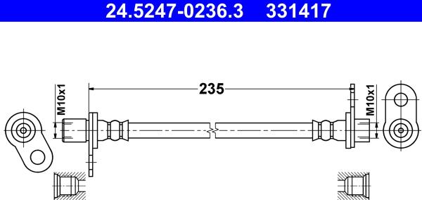 ATE 24.5247-0236.3 - Tubo flexible de frenos parts5.com