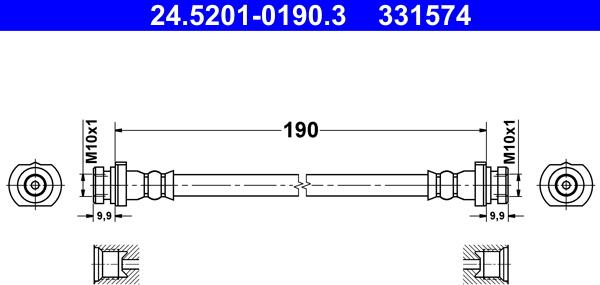 ATE 24.5201-0190.3 - Furtun frana parts5.com