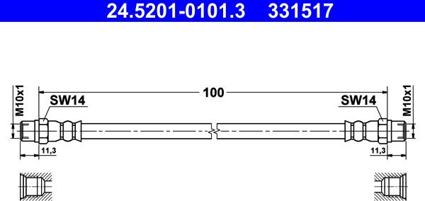 ATE 24.5201-0101.3 - Tubo flexible de frenos parts5.com