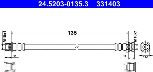 ATE 24.5203-0135.3 - Zavorna cev parts5.com