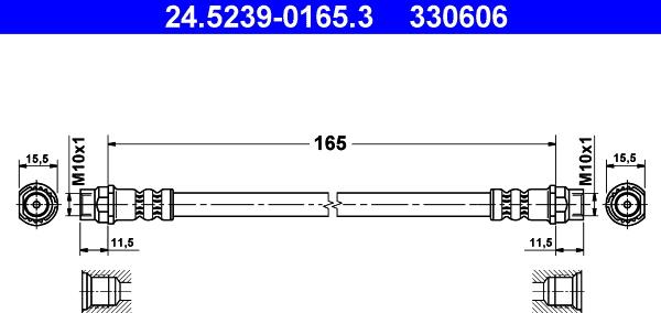 ATE 24.5239-0165.3 - Тормозной шланг parts5.com