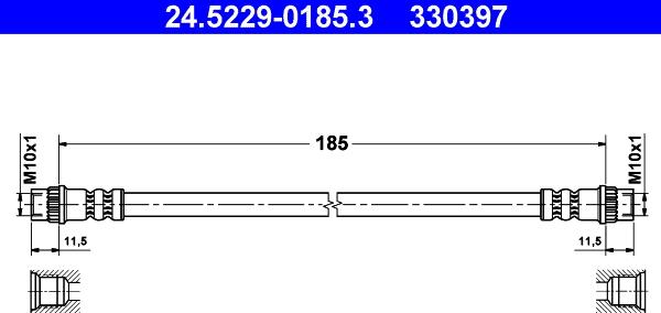 ATE 24.5229-0185.3 - Fékcső parts5.com