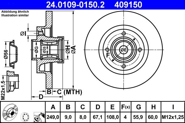 ATE 24.0109-0150.2 - Zavorni kolut parts5.com