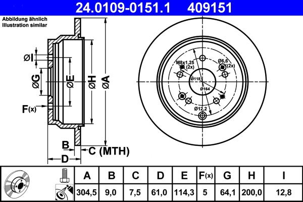 ATE 24.0109-0151.1 - Fren diski parts5.com