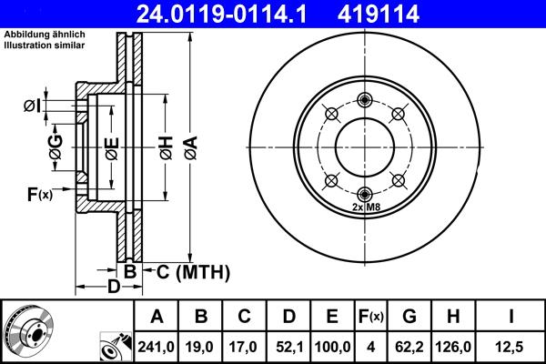 ATE 24.0119-0114.1 - Disc frana parts5.com