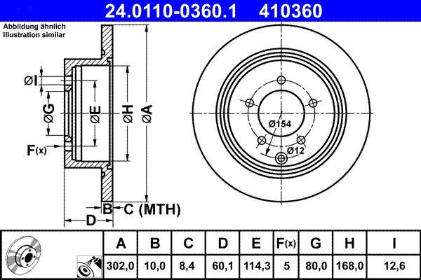 ATE 24.0110-0360.1 - Disco de freno parts5.com