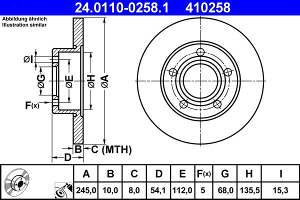 ATE 24.0110-0258.1 - Kočioni disk parts5.com