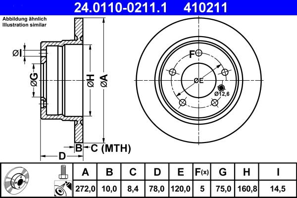 ATE 24.0110-0211.1 - Féktárcsa parts5.com