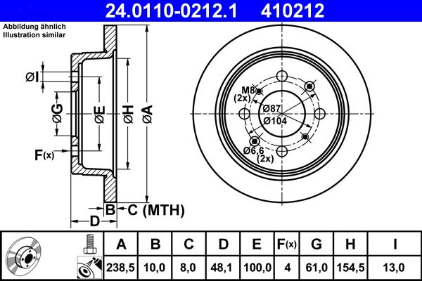 ATE 24.0110-0212.1 - Disco de freno parts5.com