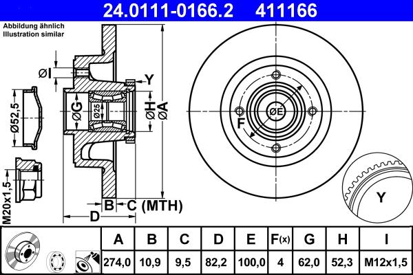 ATE 24.0111-0166.2 - Brake Disc parts5.com