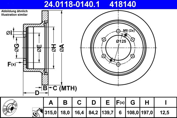 ATE 24.0118-0140.1 - Brake Disc parts5.com