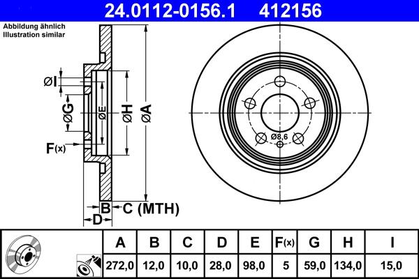 ATE 24.0112-0156.1 - Kočioni disk parts5.com