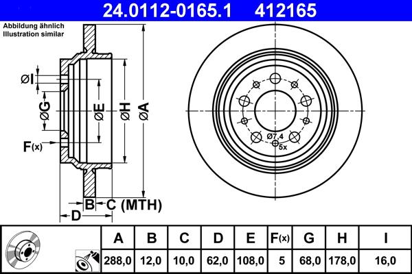 ATE 24.0112-0165.1 - Disc frana parts5.com