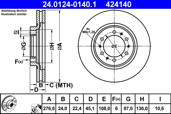 ATE 24.0124-0140.1 - Тормозной диск parts5.com