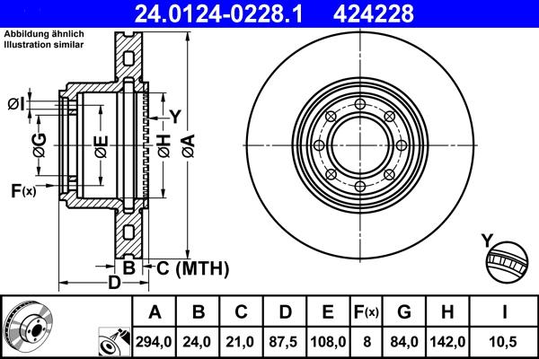 ATE 24.0124-0228.1 - Спирачен диск parts5.com