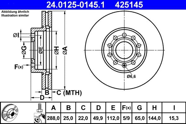 ATE 24.0125-0145.1 - Fren diski parts5.com