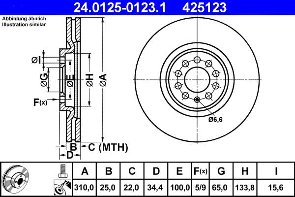 ATE 24.0125-0123.1 - Δισκόπλακα parts5.com