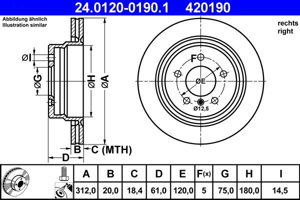 ATE 24.0120-0190.1 - Disc frana parts5.com