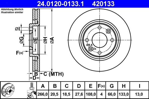 ATE 24.0120-0133.1 - Zavorni kolut parts5.com